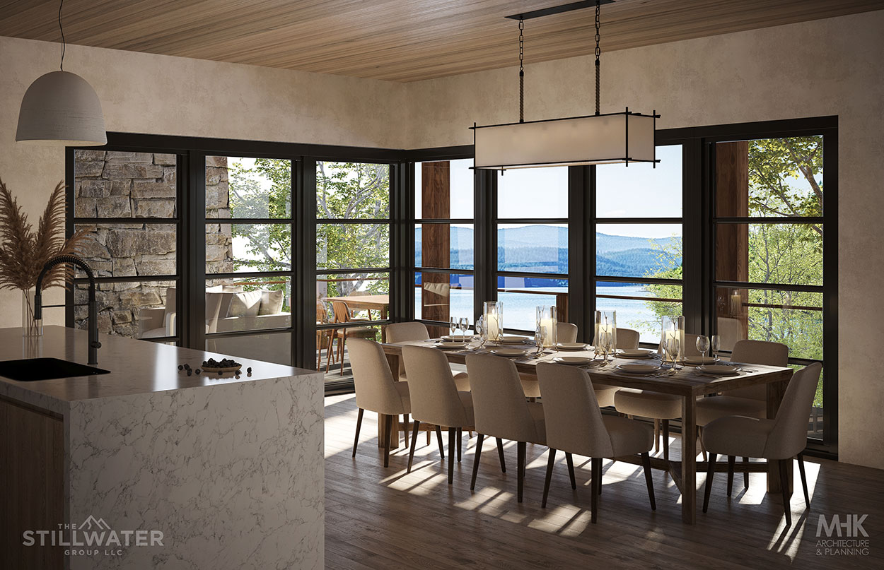 Laurel home interior with lake view